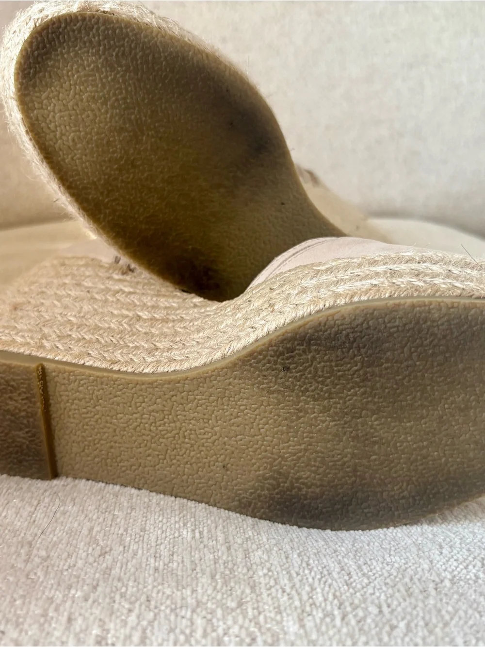Coconuts by Matisse Nude Blush Espadrille Wedge Sandals with Ankle Strap